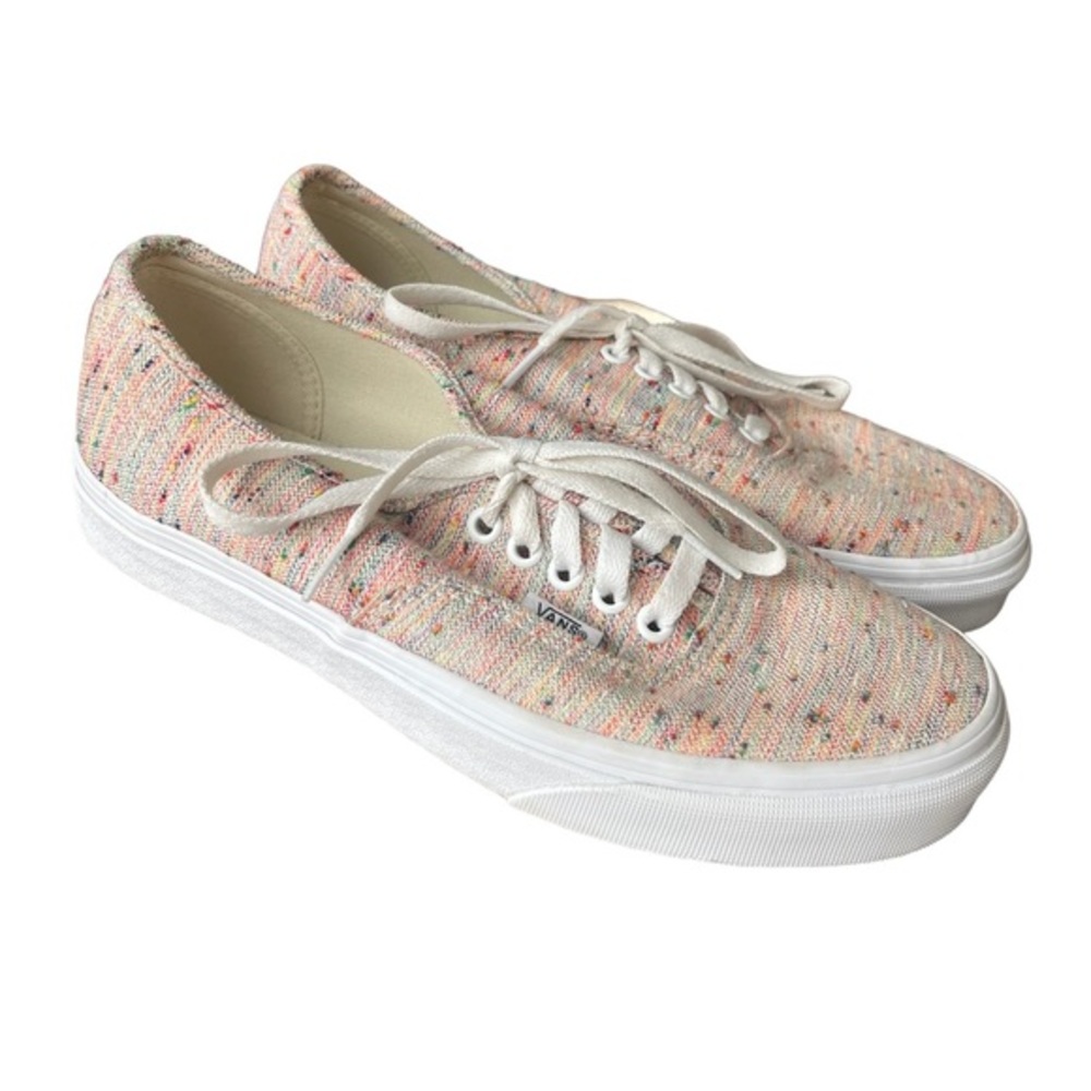 Vans Multicolor Knit Lace-Up Sneakers in Cream and Pastel Speckle